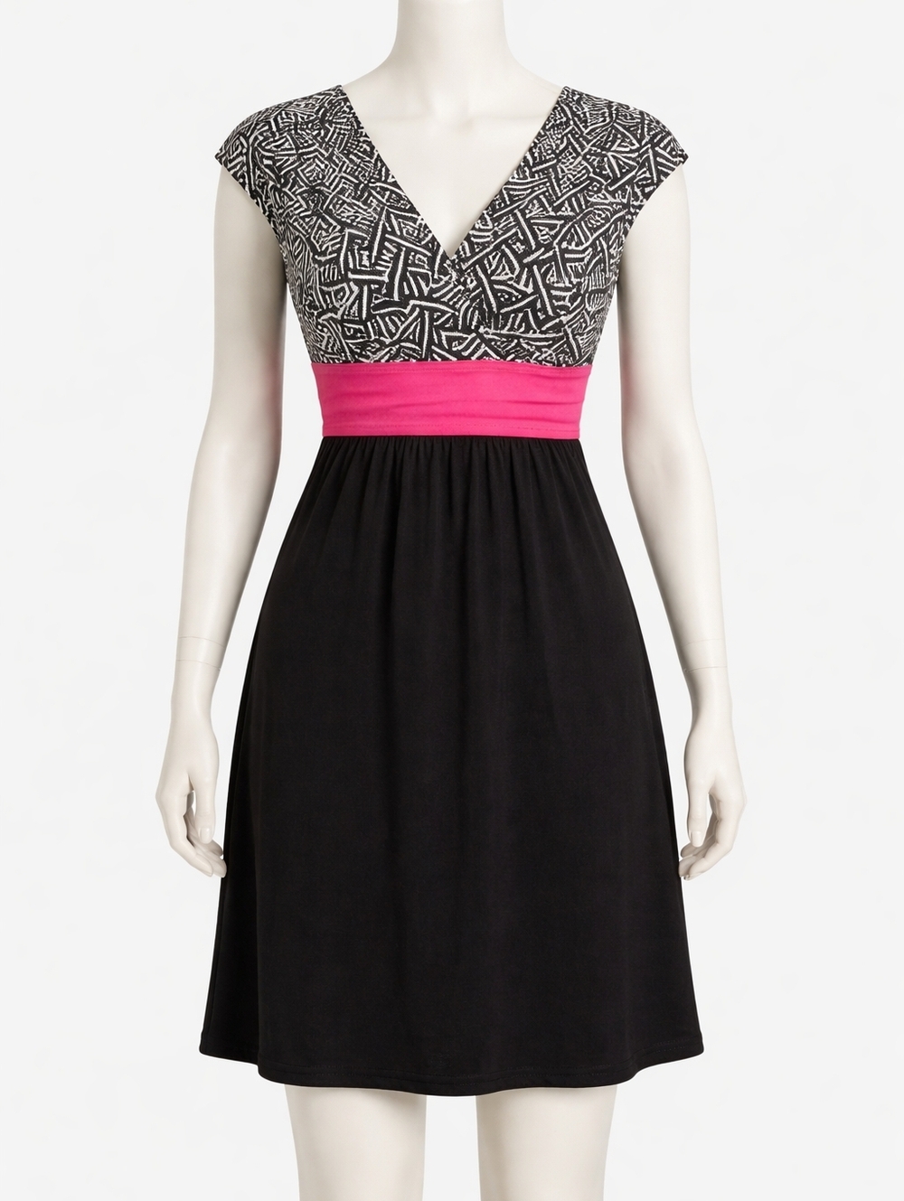 Vintage Jonathan Martin Monochrome Patterned Dress Size 6 Mobwife Party Business